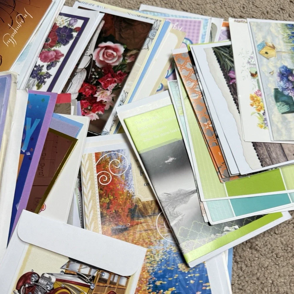 Mixed Greeting Cards & Envelopes Over 100 Holiday‎ Birthday Get Well Thanks VTG